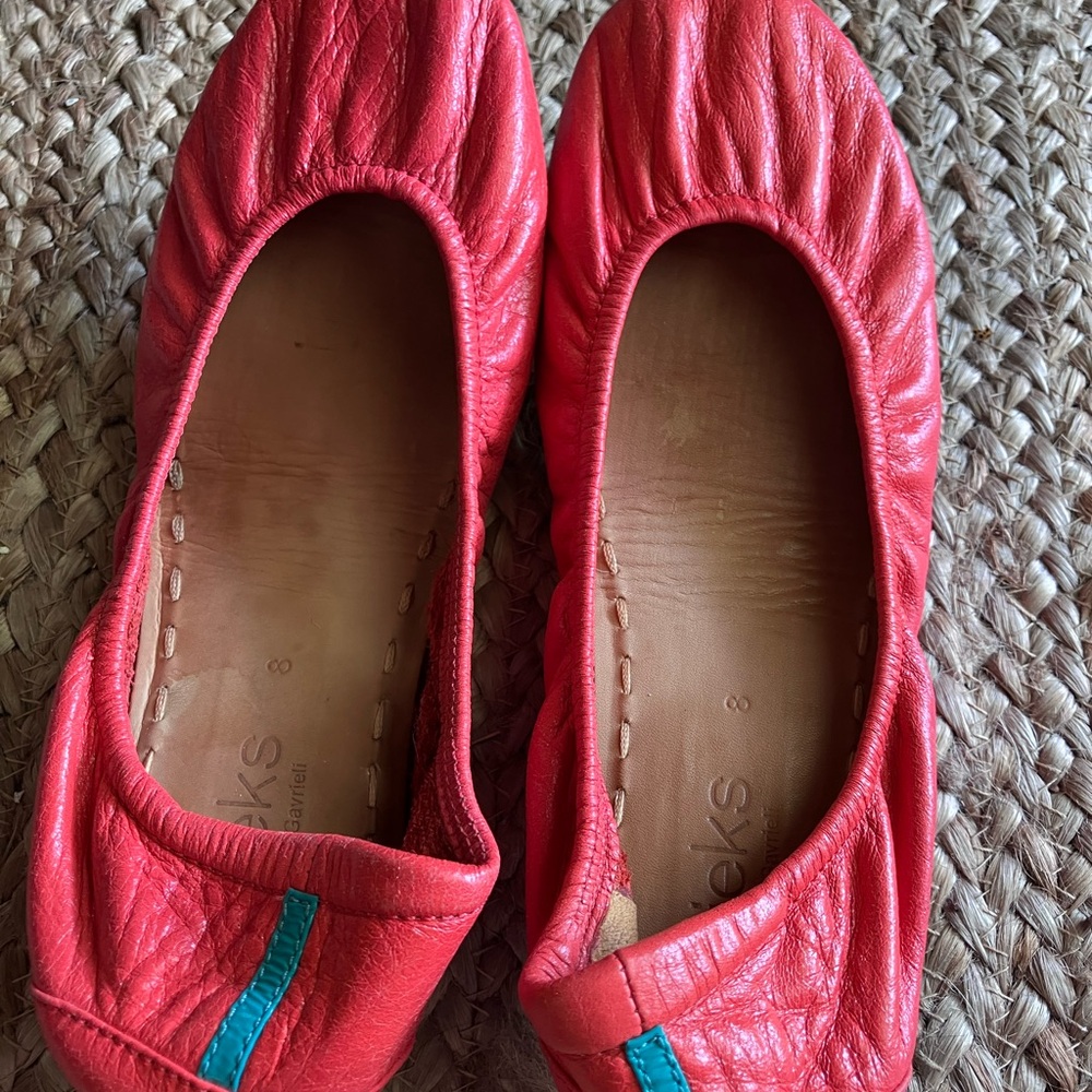 Red-Orange Tieks Ballet Flats